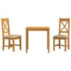 vidaXL Essgruppe 3 stk. Beige Massivholz Eiche