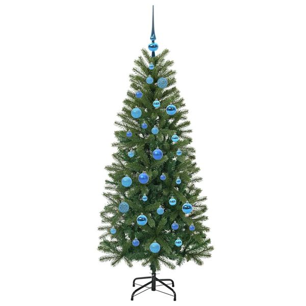vidaXL K&uuml;nstlicher Weihnachtsbaum mit 150 LEDs Gr&uuml;n 150 cm PE und PVC