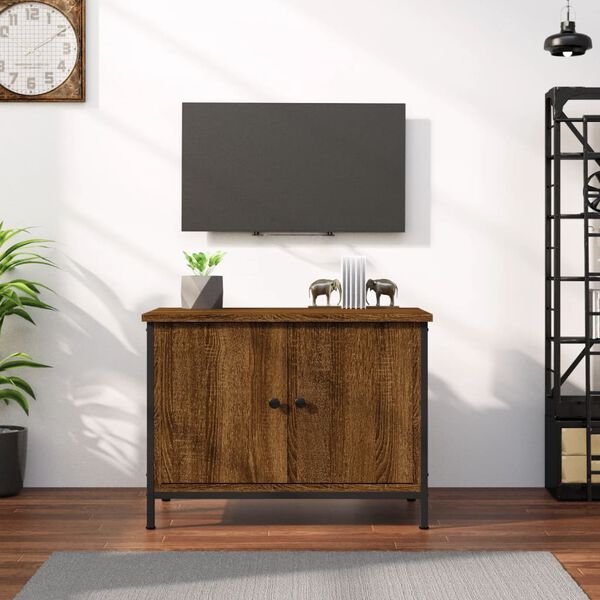 vidaXL TV-Schrank mit T&uuml;ren Braun Eiche 60x35x45 cm Holzwerkstoff