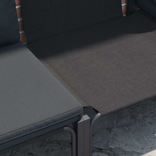 vidaXL Gartensofa-set mit Kissen 4 pcs Schwarz Stahl