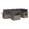 vidaXL 6-tlg. Garten-Sofagarnitur mit Kissen Grau Poly Rattan