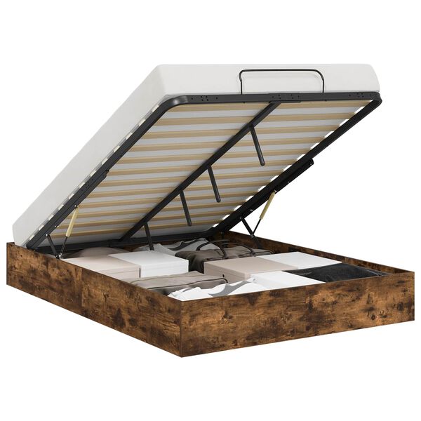 vidaXL Ottoman Bettgestell Ger&auml;ucherte Eiche 193 x 120 x 25 cm