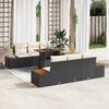 vidaXL Garten-Sofa-Set mit Speicher 7 pcs Schwarz Poly Rattan