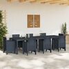 vidaXL Garten-Esstisch Anthrazit 300 x 100 x 73 cm Poly-Rattan