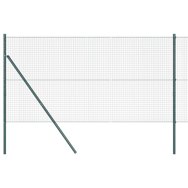 vidaXL Zaunpfosten Gr&uuml;n 10 x 1,4 m (25 x 25 mm Netz) Stahl und PVC