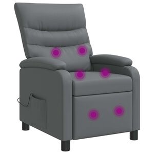 vidaXL Massage Relaxsessel Grau Kunstleder