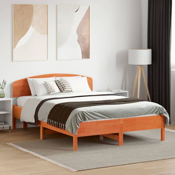 vidaXL Kopfteil Wachsbraun 120 cm Massivholz Kiefer