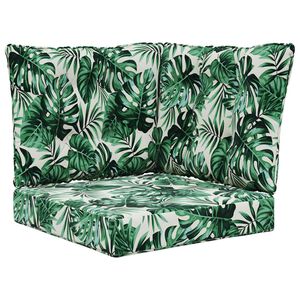 vidaXL Sofakissen f&uuml;r drau&szlig;en Polyester Blattmuster 50,5 x 50,5 cm