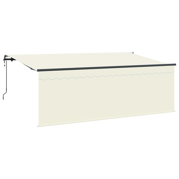 vidaXL Einziehbare Markise Creme 350 x 200 cm Polyester und Aluminium