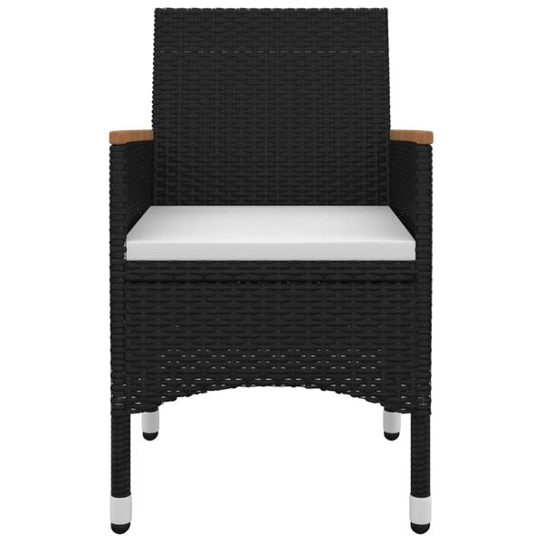 vidaXL 7-tlg. Garten-Essgruppe mit Auflagen Poly Rattan und Glas