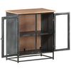 vidaXL Sideboard Grau 60x35x70 cm Massivholz Akazie und Stahl