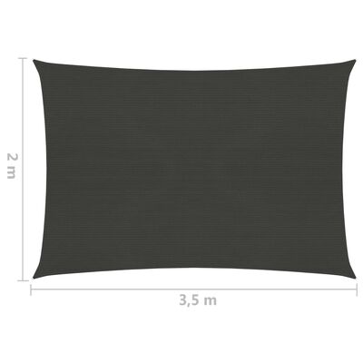 vidaXL Sonnensegel HDPE 2x3,5 m Anthrazit