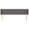 vidaXL Kopfteil mit Ohren Grau 163x16x78/88 cm Kunstleder