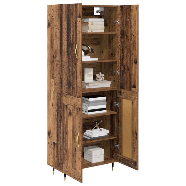 vidaXL Highboard Wandmontiert Altholz 69,5 x 34 x 180 cm Holzwerkstoff