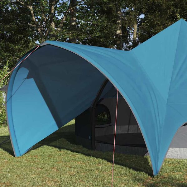 vidaXL Teepee Zelt f&uuml;r 5 Personen Blau und Grau 600 x 600 x 347 cm