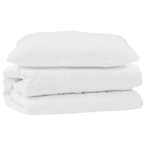 vidaXL Bettdecken Set mit Kissen 2 pcs Wei&szlig; Mikrofaser