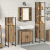 vidaXL Badezimmerm&ouml;bel-Set mit Regal mit T&uuml;r 4 pcs Braun Holzwerkstoff