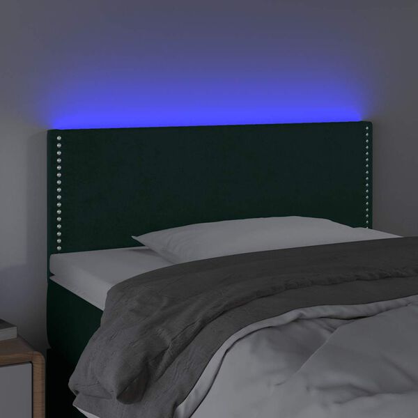 vidaXL LED Kopfteil Dunkelgr&uuml;n 90x5x78/88 cm Samt