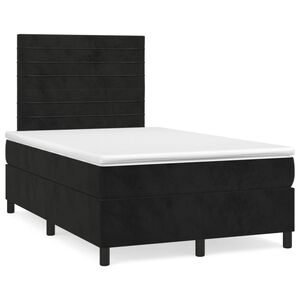 vidaXL Boxspringbett mit Matratze Schwarz 120x200 cm Samt