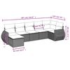 vidaXL 7-teiliges Gartensofa-Set mit Kissen, schwarzes Polyrattan