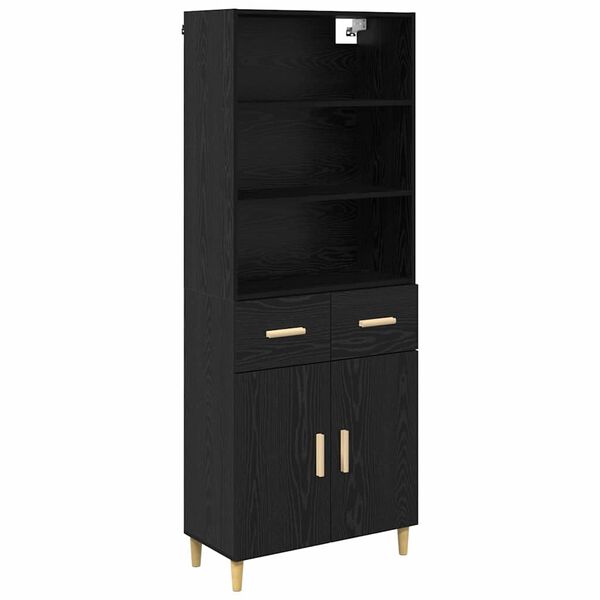vidaXL Highboard Schwarz Eichen-Optik 69,5 x 32,5 x 180 cm