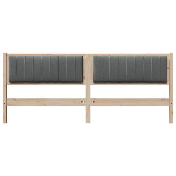 vidaXL Gepolstertes Kopfteil Braun 200 cm Massives Kiefernholz