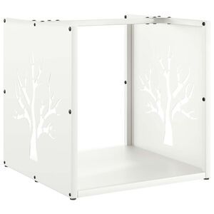 vidaXL Brennholzregal Wei&szlig; 40x40x40 cm Kaltgewalzter Stahl