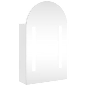 vidaXL Spiegelschrank mit LED-Beleuchtung Gew&ouml;lbt Wei&szlig; 42x13x70 cm