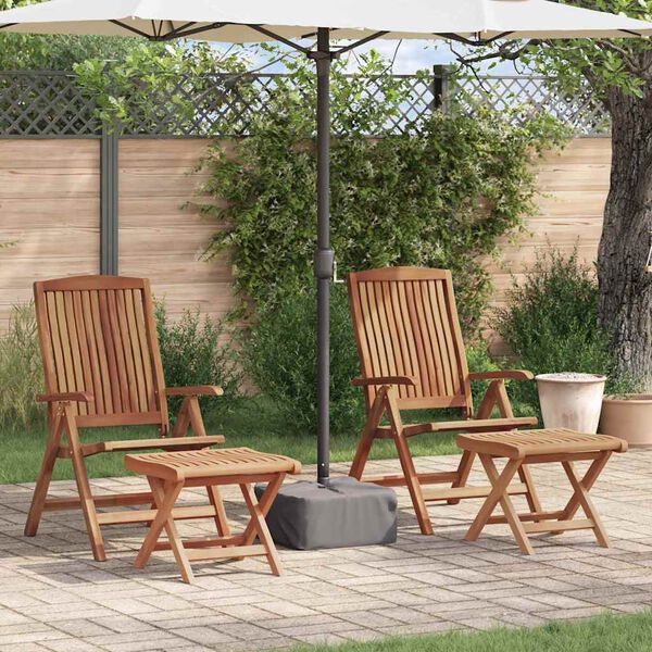 vidaXL Garten Essgruppe 4 pcs Braun Massivholz Teak