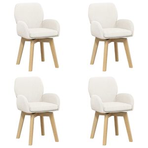 vidaXL Drehstuhl Esszimmer 4 stk. Boucl&eacute; Creme 54 x 58 x 87 cm