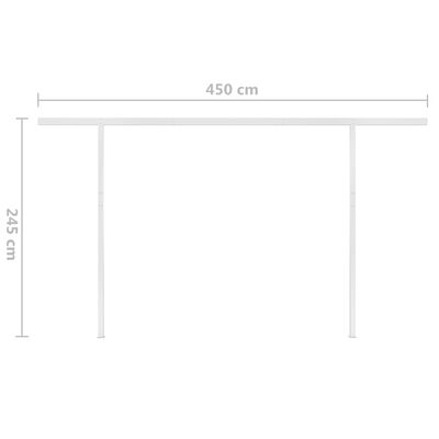 vidaXL Markise Manuell Einziehbar mit LED 4x3,5 m Creme
