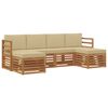 vidaXL Sofagarnituren 6 pcs Natur und Beige Massivholz Akazie