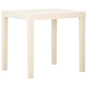 vidaXL Gartentisch Wei&szlig; 79x65x72 cm Kunststoff