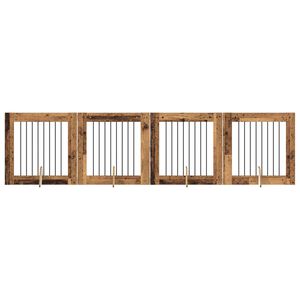 vidaXL Hundetor mit St&auml;ndern 4 pcs Altholz 80 x 80 cm Holzwerkstoff