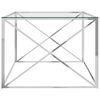 vidaXL Couchtisch Silbern 120x60x45 cm Edelstahl und Glas