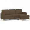 vidaXL 3-Sitzer-Sofa mit Hocker Braun 180 cm Stoff