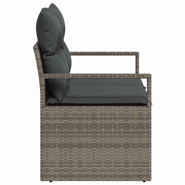 vidaXL Garten-Sofa mit Kissen 120 x 62 x 69 cm Poly-Rattan
