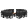 vidaXL Gartensofa-set 13 stk. Schwarz und Dunkelgrau Poly-Rattan