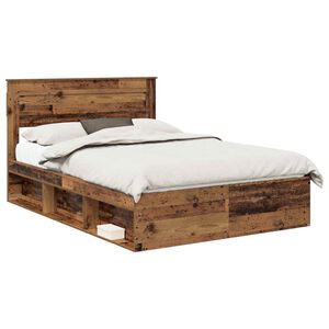 vidaXL Bettrahmen Altholz 160 x 200 cm Massives Kiefernholz