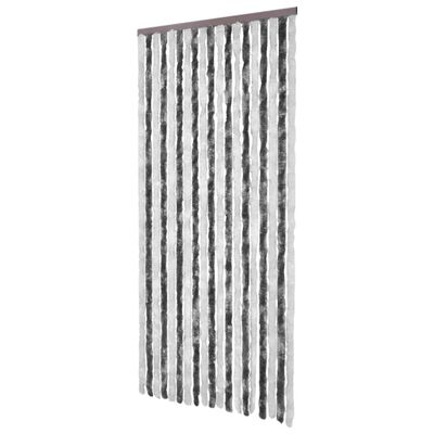 vidaXL Insektenschutz-Vorhang Grau und Weiß 56x200 cm Chenille