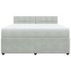 vidaXL Boxspringbett mit Matratze Hellgrau 180x200 cm Samt