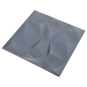 vidaXL Wandpaneele 12 Stk. 50 x 50 cm Origami Grau XPS Schaum