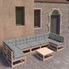 vidaXL 8-tlg. Garten-Lounge-Set mit Kissen Massivholz Kiefer