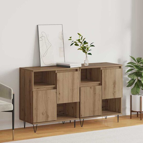 vidaXL Sideboard 2 pcs Artisan-Eiche 60 x 35 x 70 cm