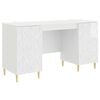 vidaXL Schreibtisch Hochglanz Wei&szlig; 142,5 x 50 x 75 cm Holzwerkstoff