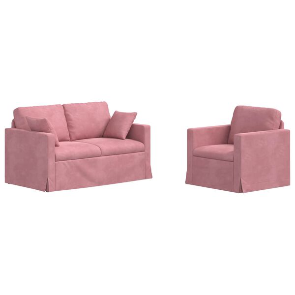 vidaXL Sofa 2 pcs Rosa Gesamtabmessungen: 138 x 78 x 80 cm (B x T x H)