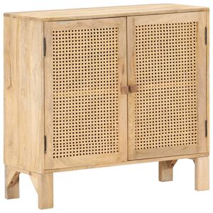 vidaXL Sideboard 80x30x73 cm Mango Massivholz und Rohrgeflecht