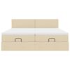 vidaXL Ottoman-Bett mit Matratzen Creme 180x200 cm Stoff