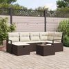 vidaXL Sofa Set mit Kissen mit Speicher Braun und Creme Poly-Rattan