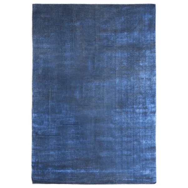 vidaXL Teppich Waschbar Faltbar Marineblau 200x300 cm Polyester